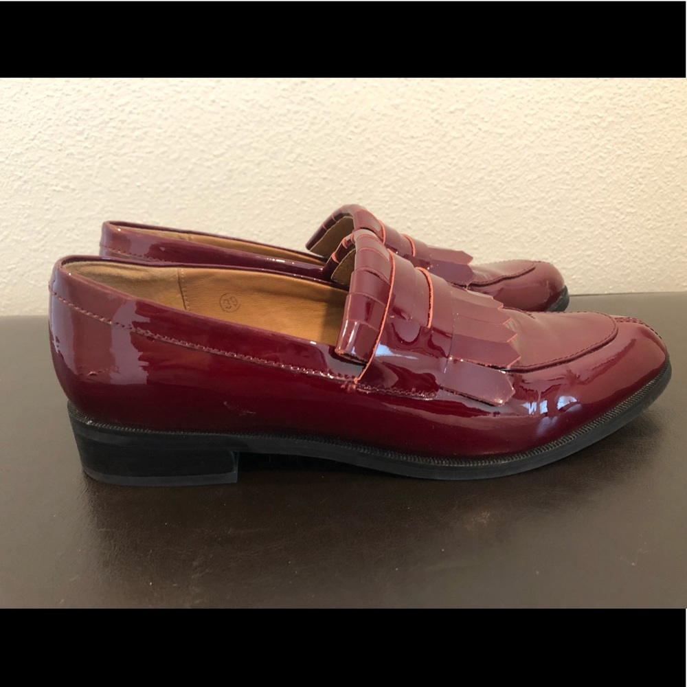 Maroon Patent Loafers